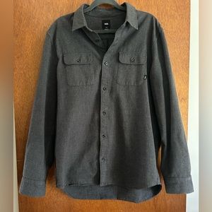 Vans Mens Gray Button Up Shirt